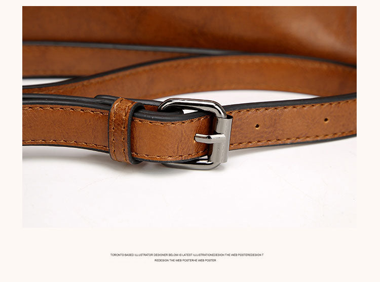 Oil Wax Leather Women Shoulder Bag-Handbags-Black-Free Shipping Leatheretro