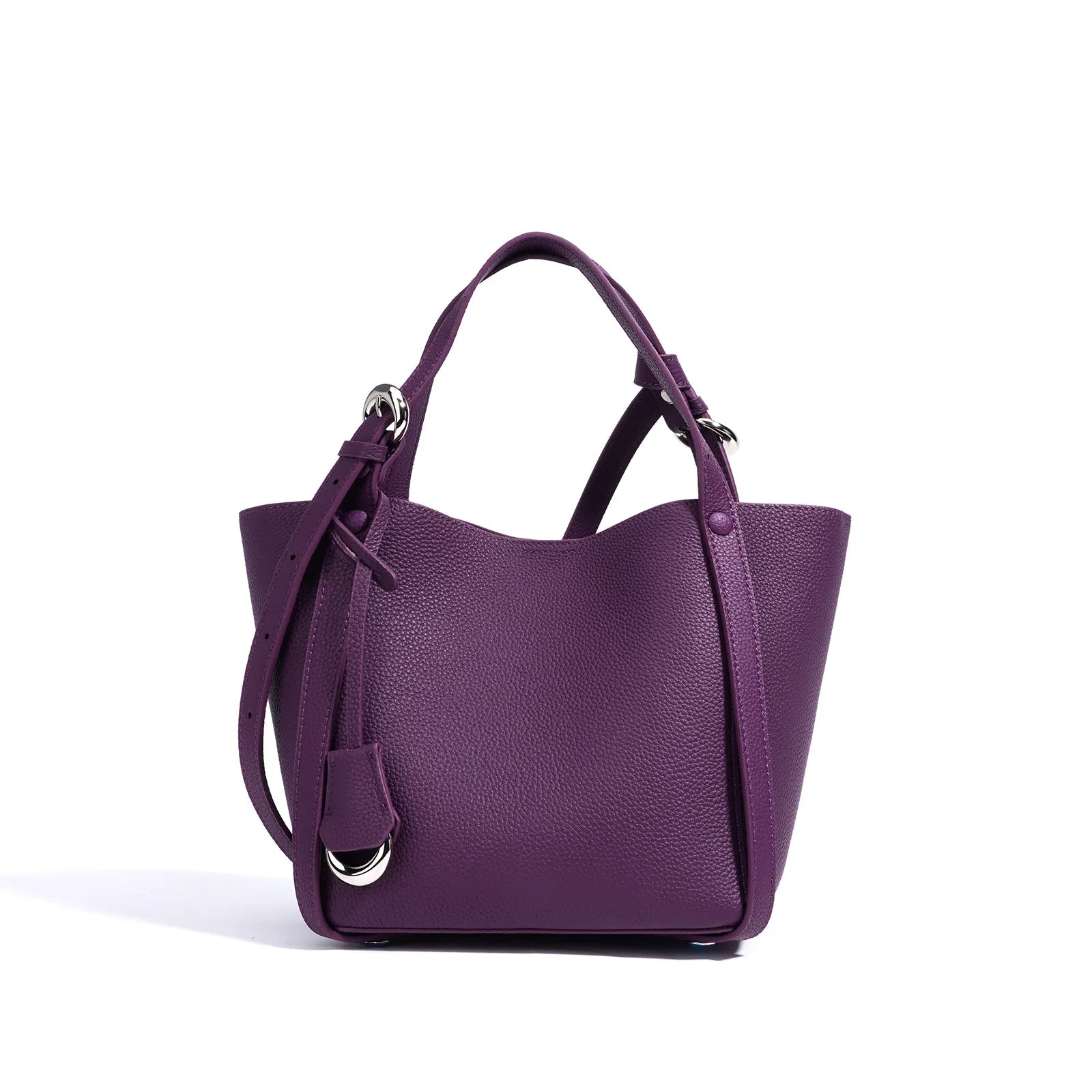 Genuine Leather Large Capacity Women's Bucket Handbag-Handbags-Purple-Free Shipping Leatheretro