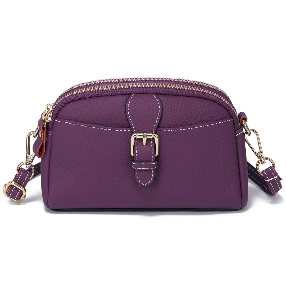 Women’s Leather Wristlet Crossbody Phone Bag-Handbags-Purple-Free Shipping Leatheretro