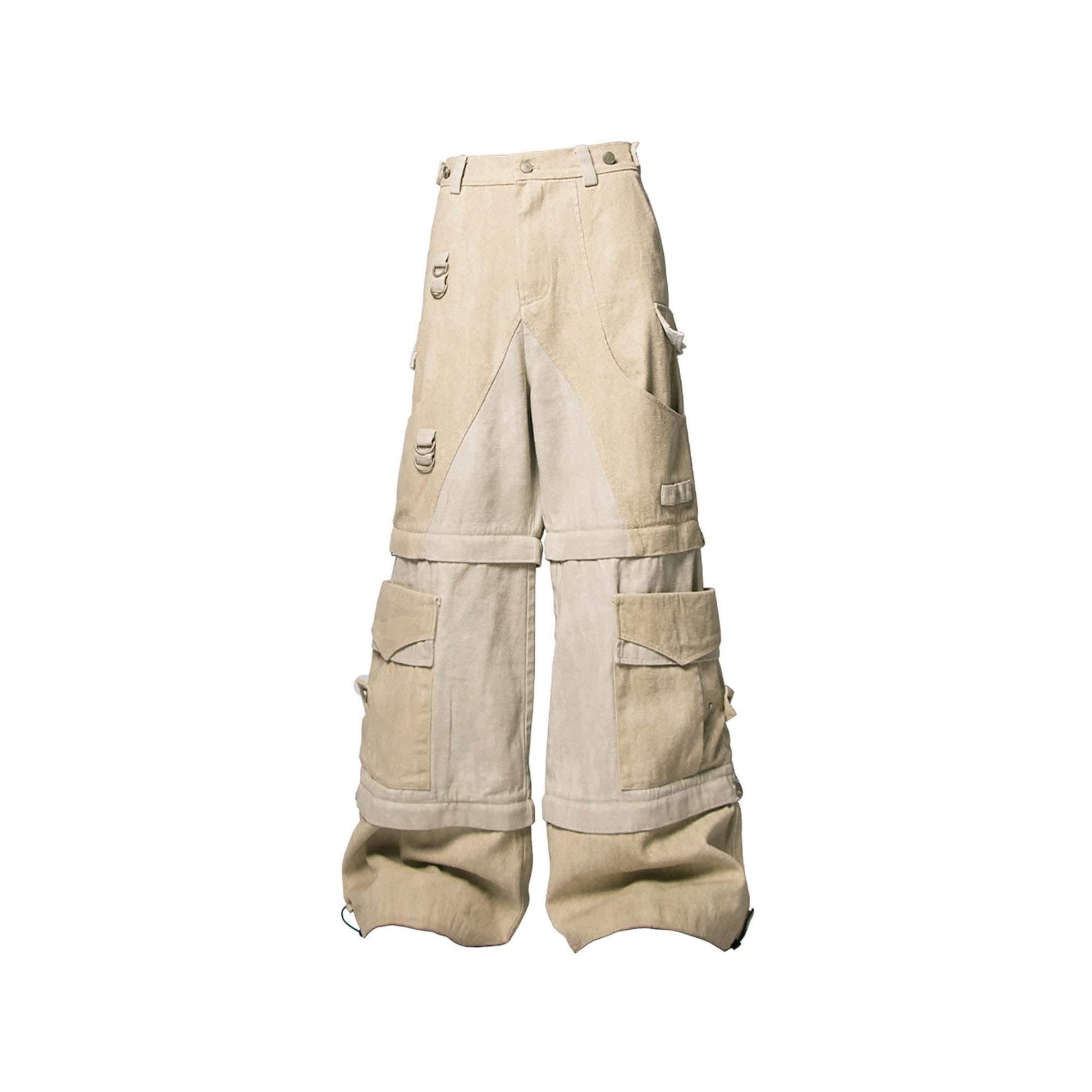 RELABEL Multi-Detachable Straps Cargo-Pants-XS-Gray-Free Shipping Leatheretro