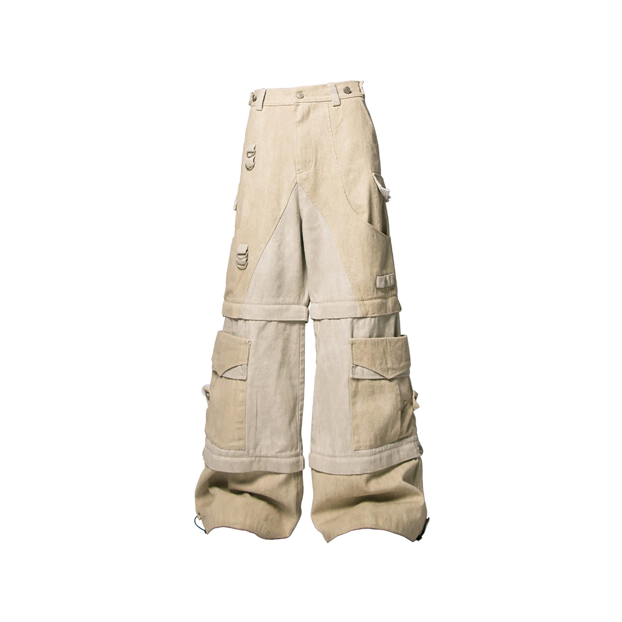 RELABEL Multi-Detachable Straps Cargo-Pants-XS-Gray-Free Shipping Leatheretro