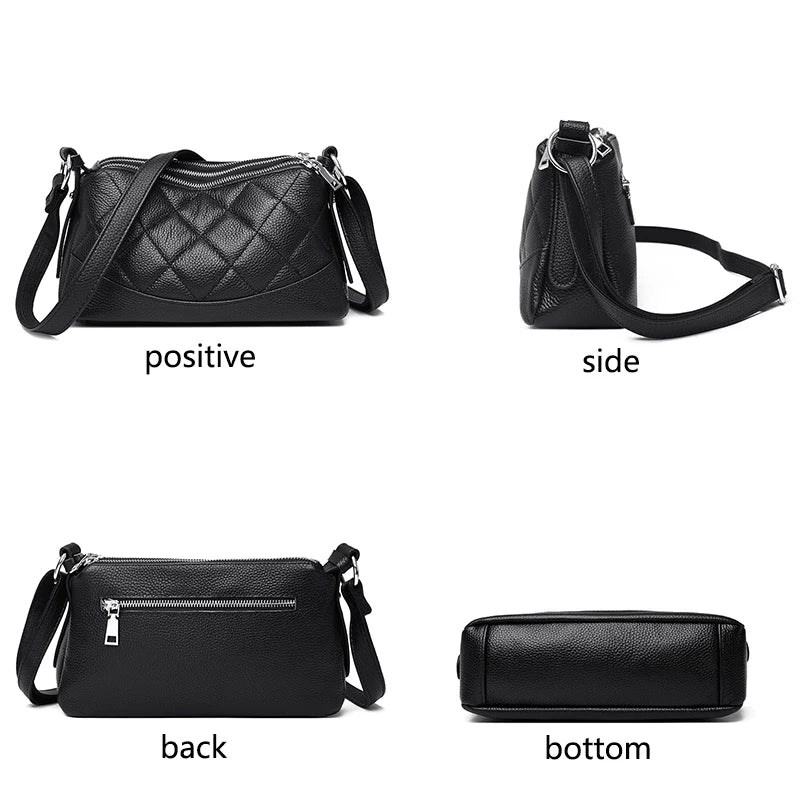 Genuine Leather Female Crossbody Bags-Handbags-Brown-Free Shipping Leatheretro