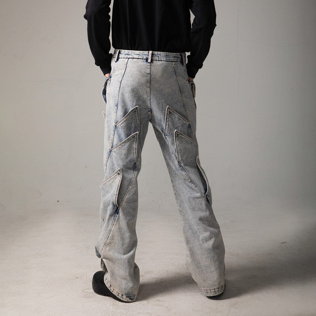 DND4DES Deconstructed Rose Petals Washed Jeans-Jeans-S-Free Shipping Leatheretro