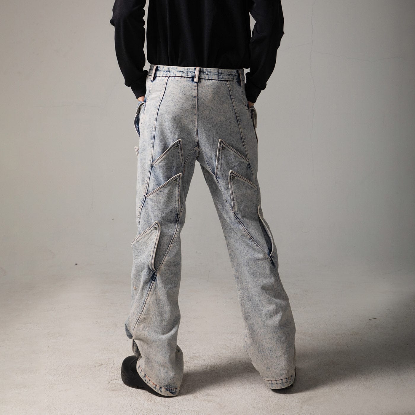 DND4DES Deconstructed Rose Petals Washed Jeans-Jeans-S-Free Shipping Leatheretro