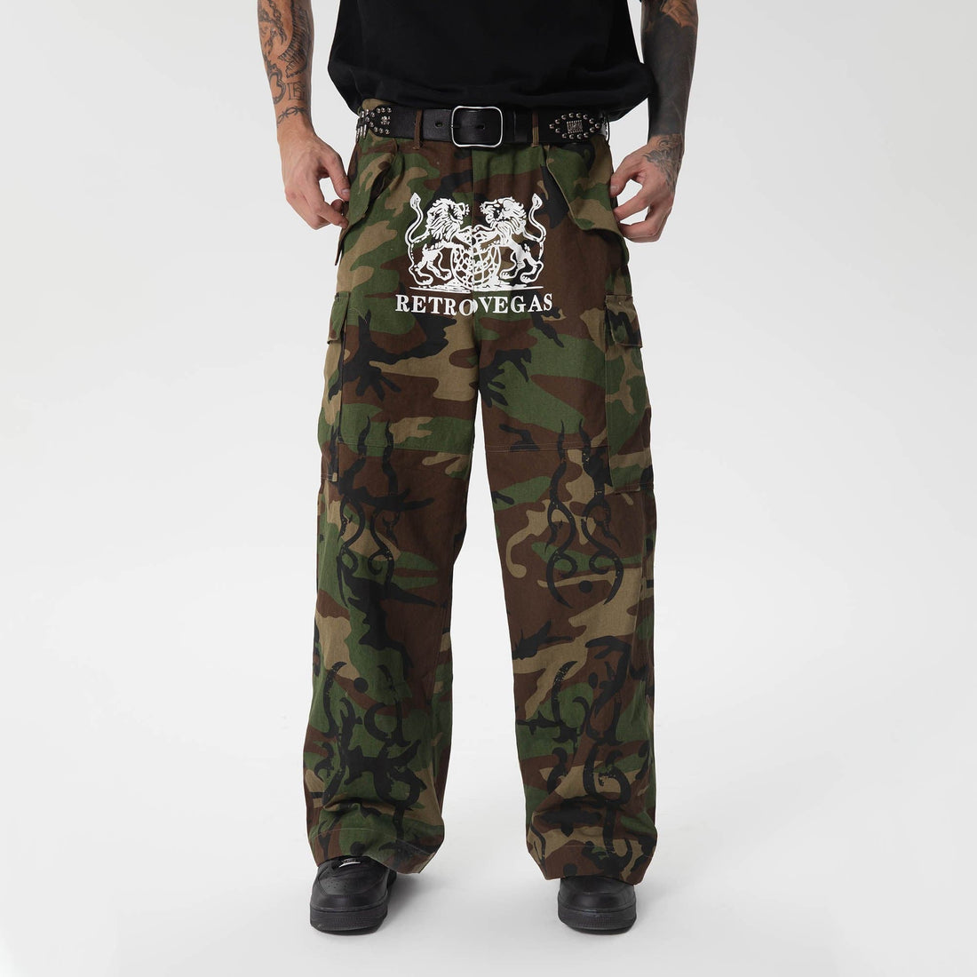 RTVG Totem Multi-Pocket Camo Cargo-Pants-S-Free Shipping Leatheretro