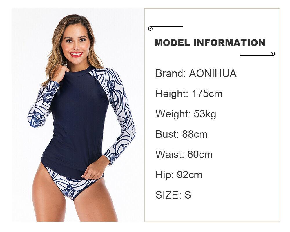 Long Sleeve Two Piece Rash Guard Swimwear-Women Swimwear-S-Free Shipping Leatheretro