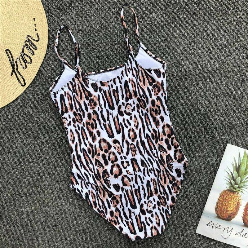 Leopard One Piece Bikini Set-Women Swimwear-Leopard-S-Free Shipping Leatheretro