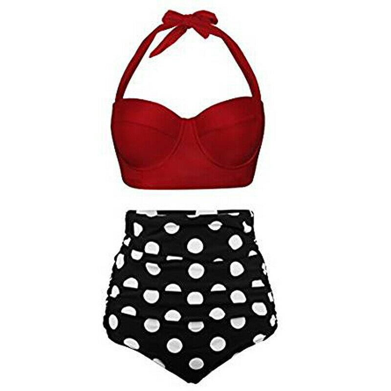 Sexy High Waist Bikini Set-Women Swimwear-#1 Navy Blue Bikini Set-S-Free Shipping Leatheretro