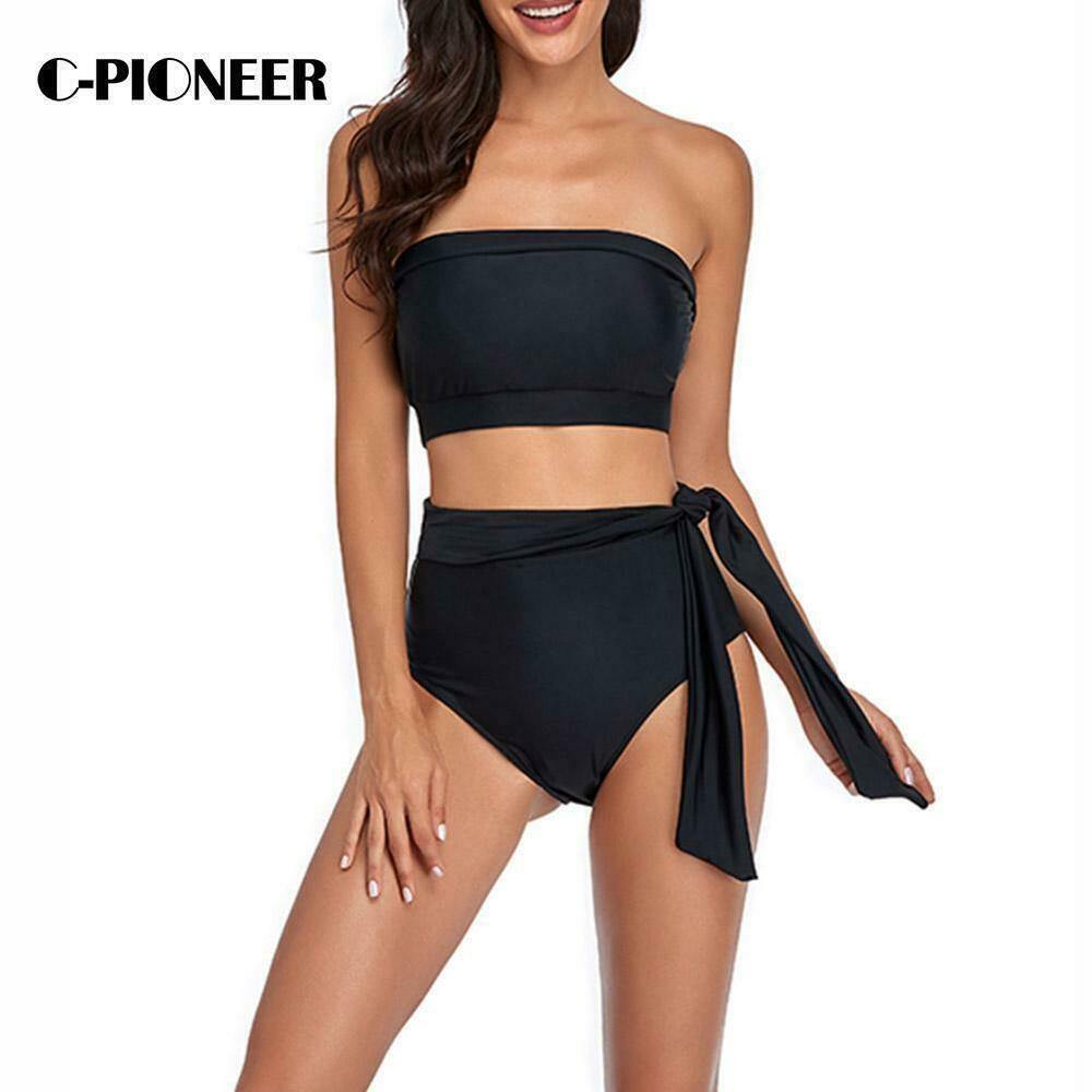 Black Sexy High Waist Bikini-Women Swimwear-S-Black-Free Shipping Leatheretro