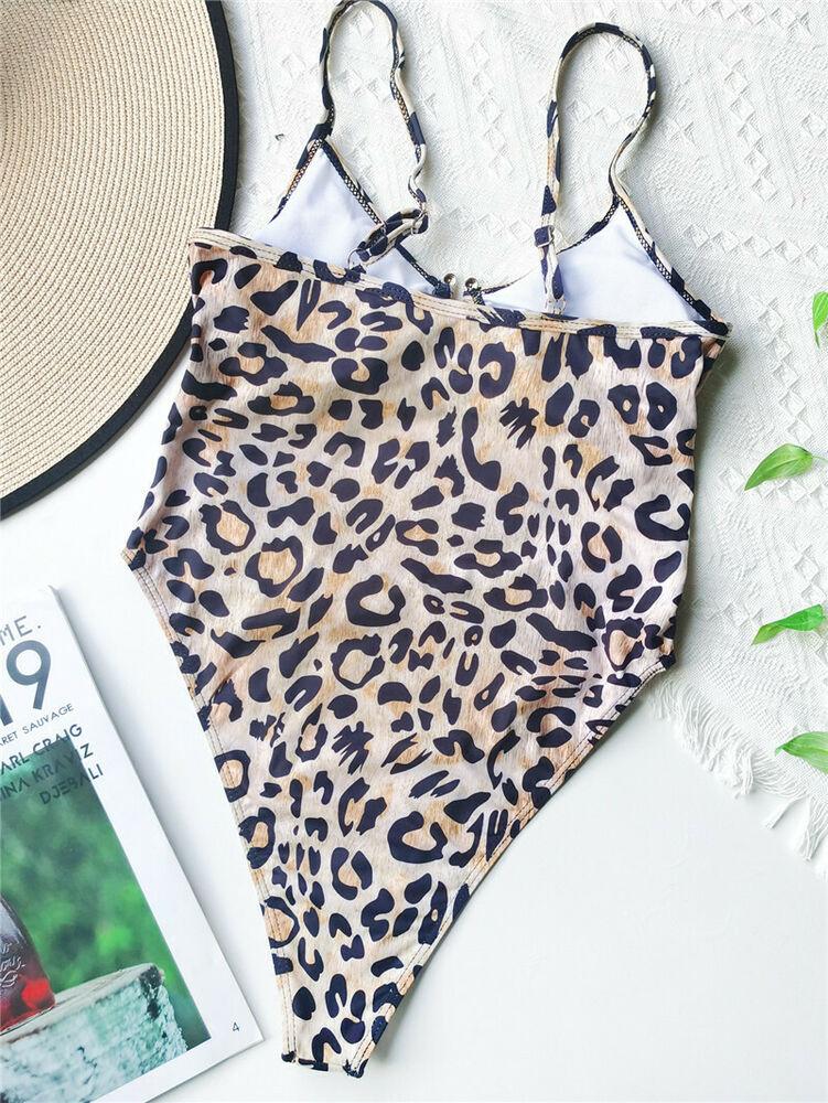 One Piece Sexy Leopard Print Swimsuit-Women Swimwear-Regular-S-Free Shipping Leatheretro