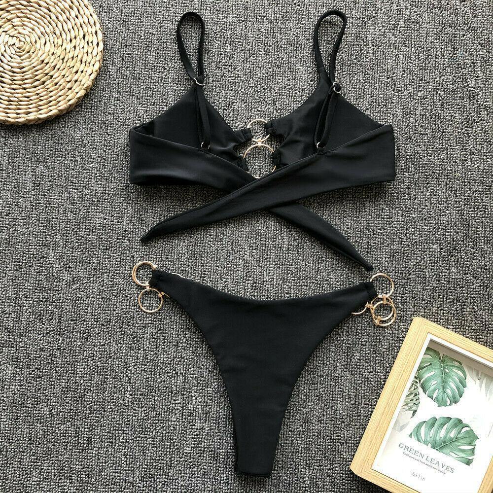 Women's Sexy Summer Bathing Suit Bikini-Women Swimwear-Black-S-Free Shipping Leatheretro