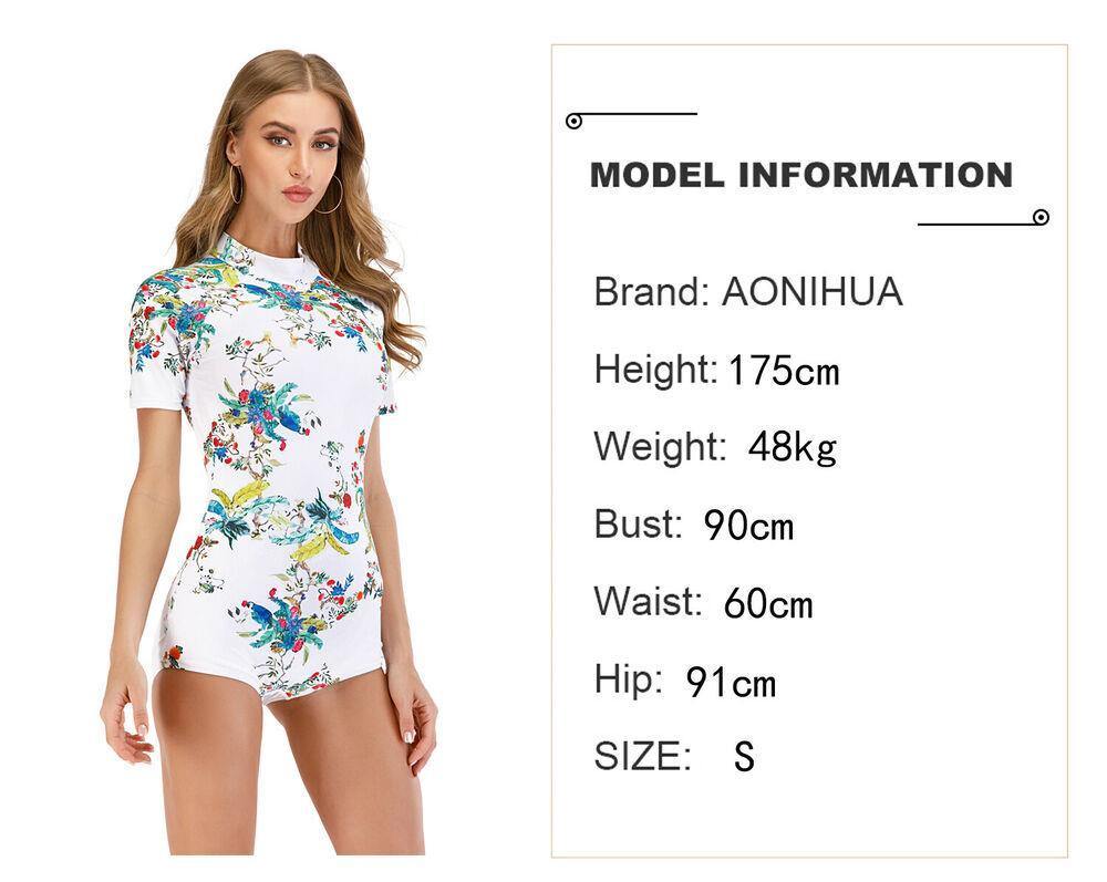 Floral Short Sleeve One Piece Swimwear-Women Swimwear-S-Free Shipping Leatheretro