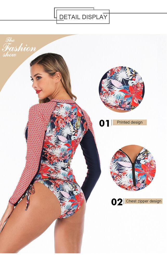 Pink Long Sleeve Two Piece Rash Guard Swimwear-Women Swimwear-S-Free Shipping Leatheretro