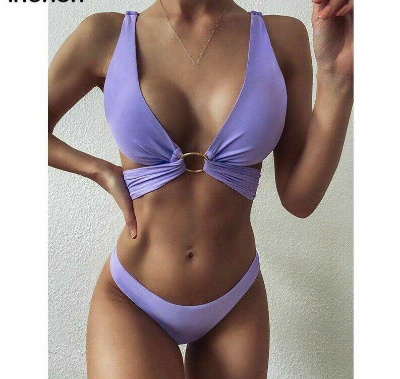 Sexy Women Bikini High Waist Beach Wear-Women Swimwear-S-Purple-Free Shipping Leatheretro