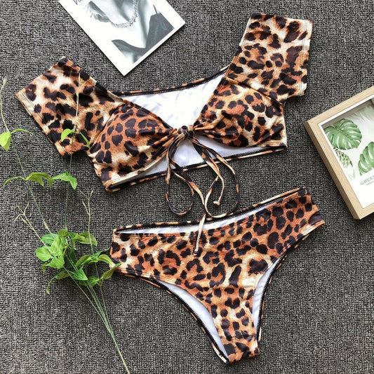 Sexy Women Leopard Tankini Padded Set Bikini-Women Swimwear-Leopard-S-Free Shipping Leatheretro