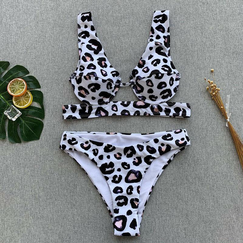 Leopard Bra Bikini Swimwear-Women Swimwear-Leopard-S-Free Shipping Leatheretro