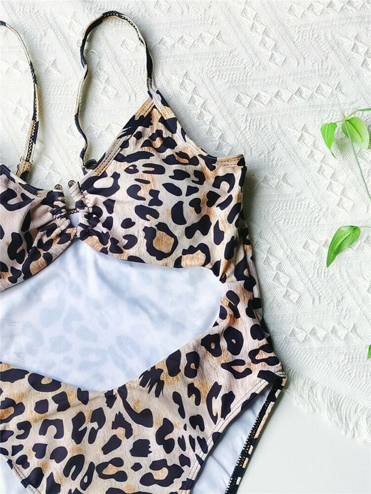 One Piece Sexy Leopard Print Swimsuit-Women Swimwear-Regular-S-Free Shipping Leatheretro