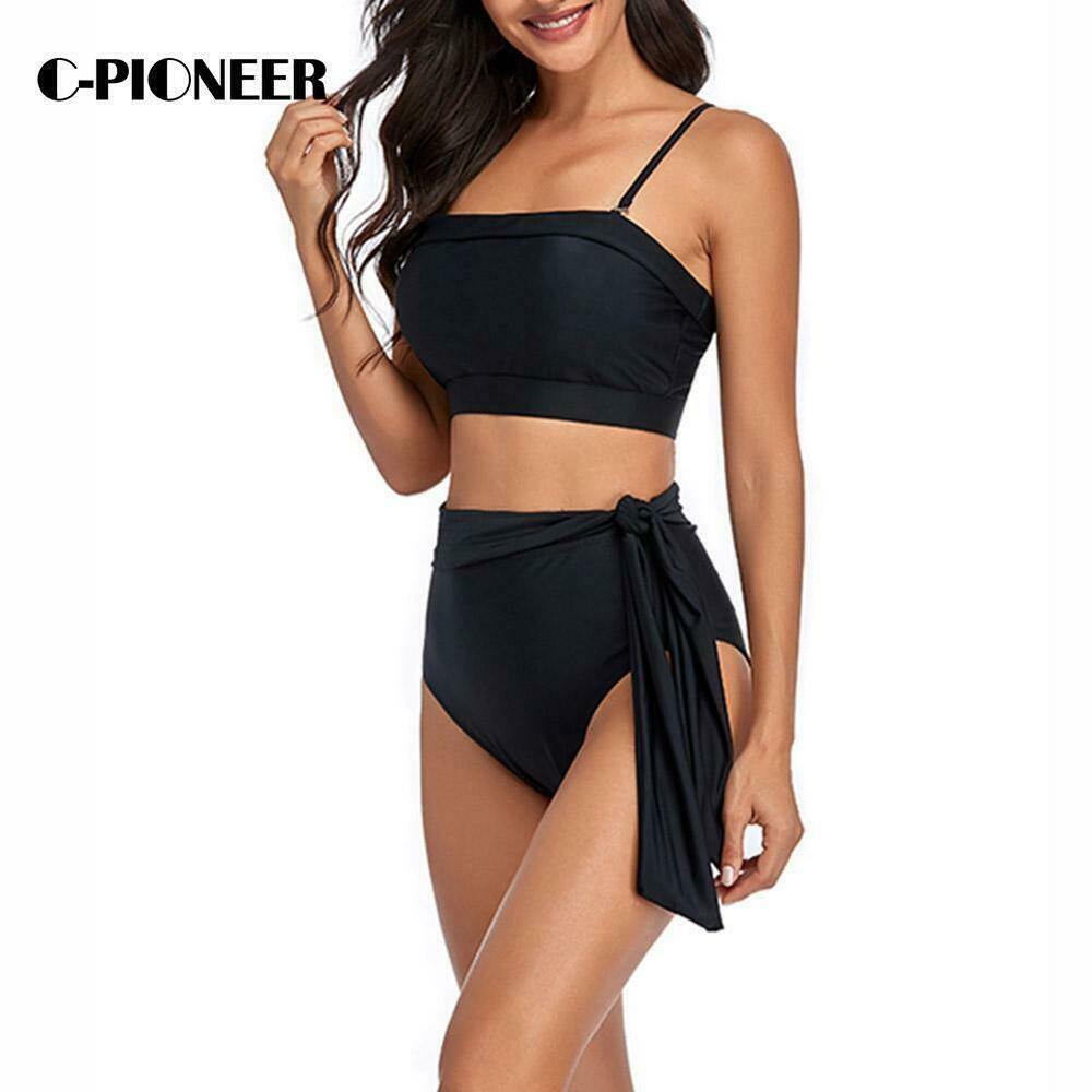 Black Sexy High Waist Bikini-Women Swimwear-S-Black-Free Shipping Leatheretro