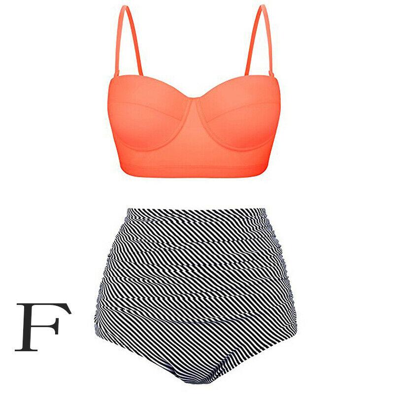 Sexy High Waist Bikini Set-Women Swimwear-#1 Orange Bikini Set-S-Free Shipping Leatheretro