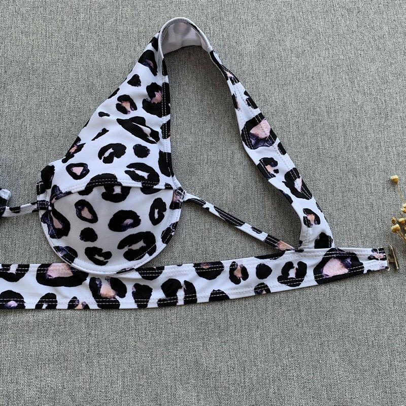 Leopard Bra Bikini Swimwear-Women Swimwear-Leopard-S-Free Shipping Leatheretro