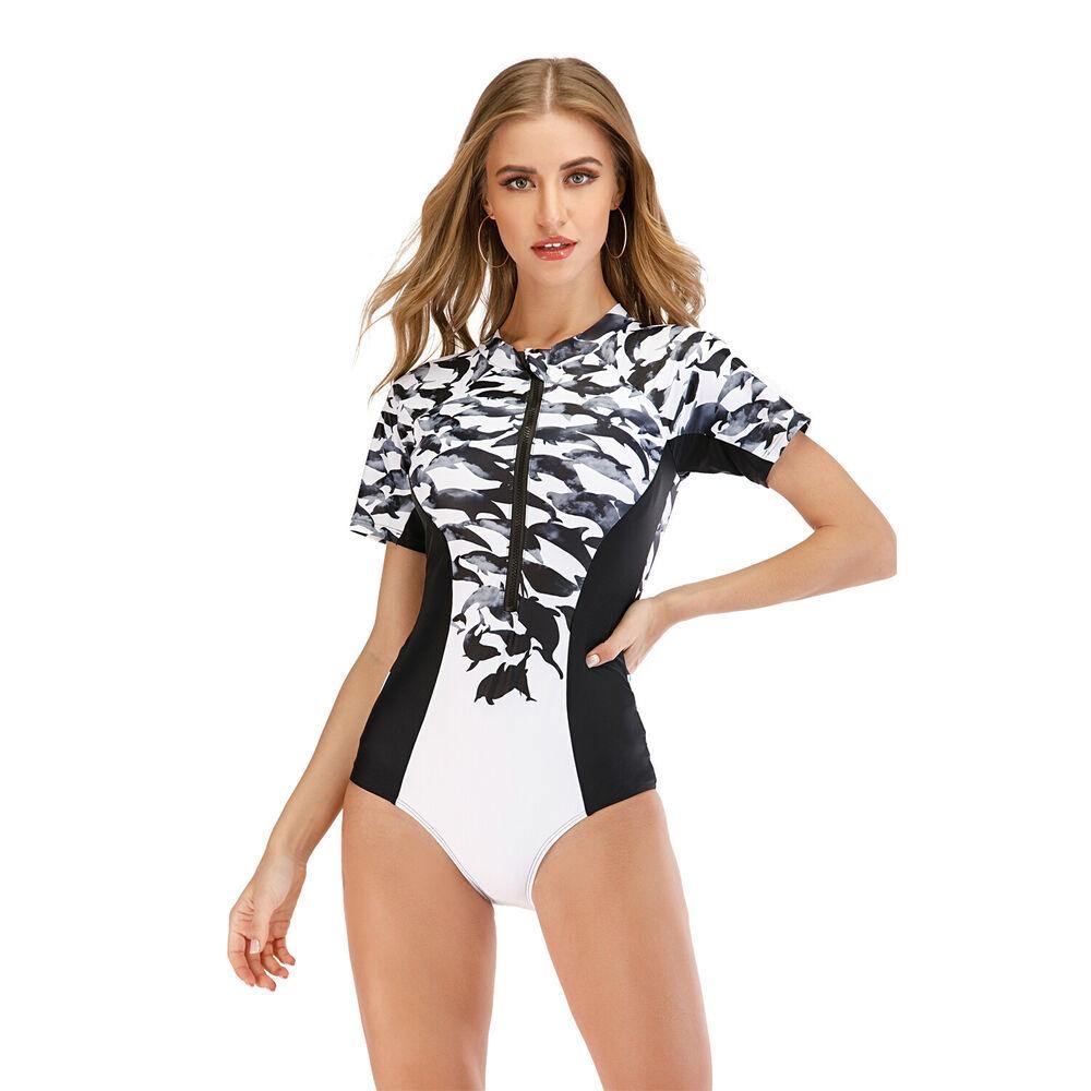 Surf Swimsuit One Piece Rash Guard Swimwear-Women Swimwear-S-Free Shipping Leatheretro