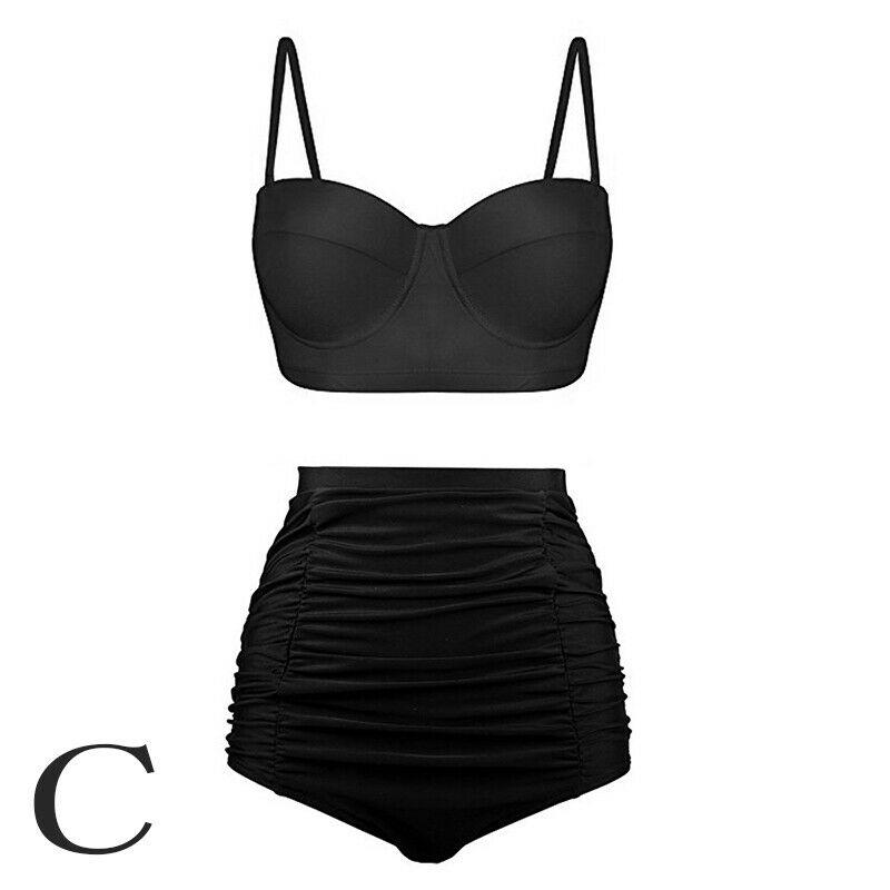 Sexy High Waist Bikini Set-Women Swimwear-#1 Black Bikini Set-S-Free Shipping Leatheretro