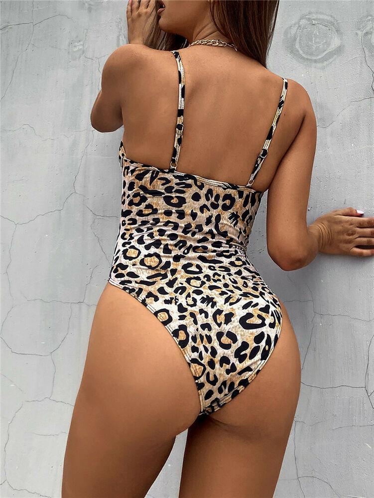 One Piece Sexy Leopard Print Swimsuit-Women Swimwear-Regular-S-Free Shipping Leatheretro