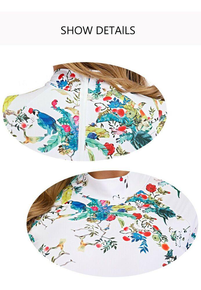 Floral Short Sleeve One Piece Swimwear-Women Swimwear-S-Free Shipping Leatheretro