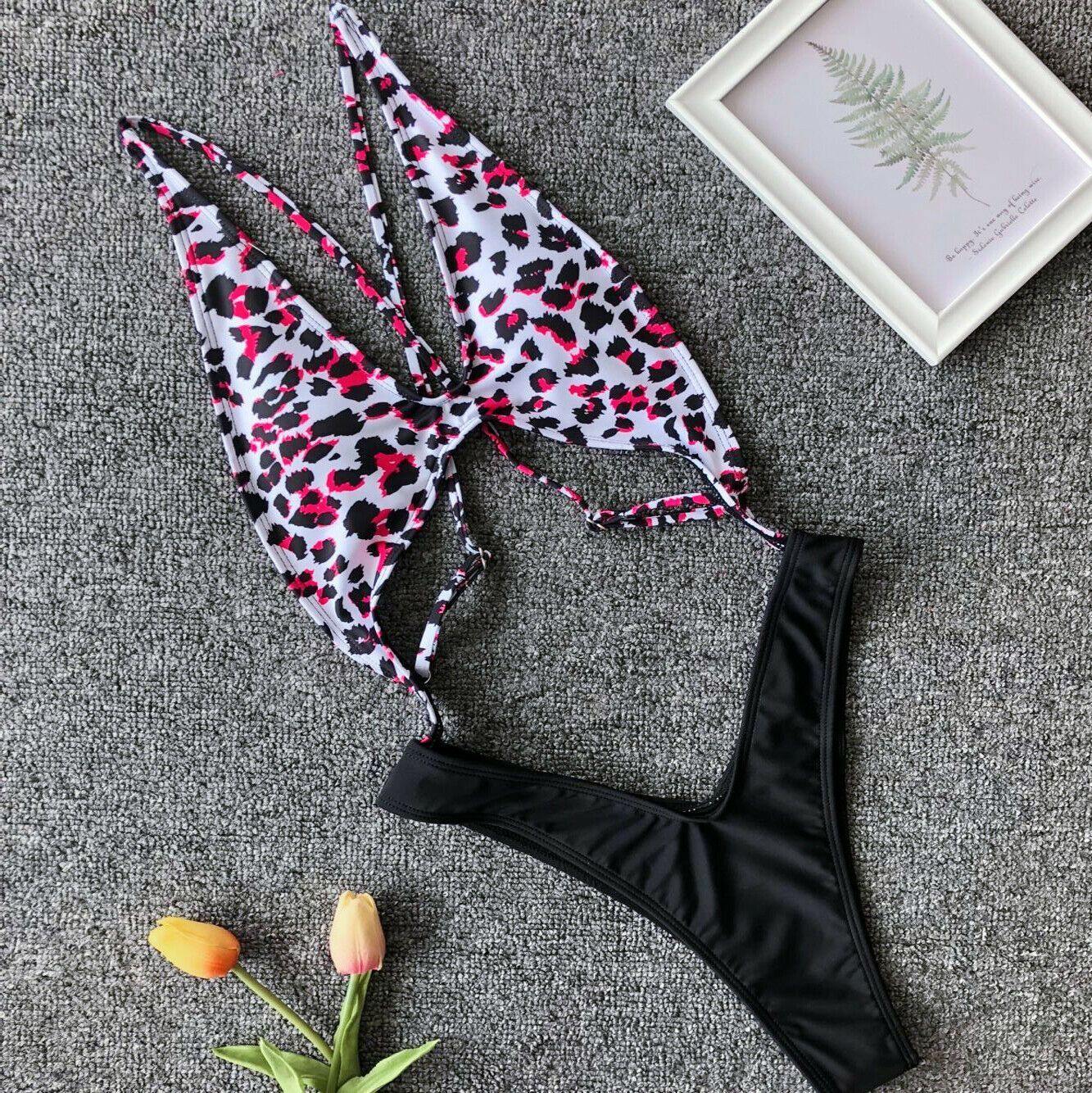 Women Summer Leopard Bikini Beach Swimsuit-Women Swimwear-C-S-Free Shipping Leatheretro