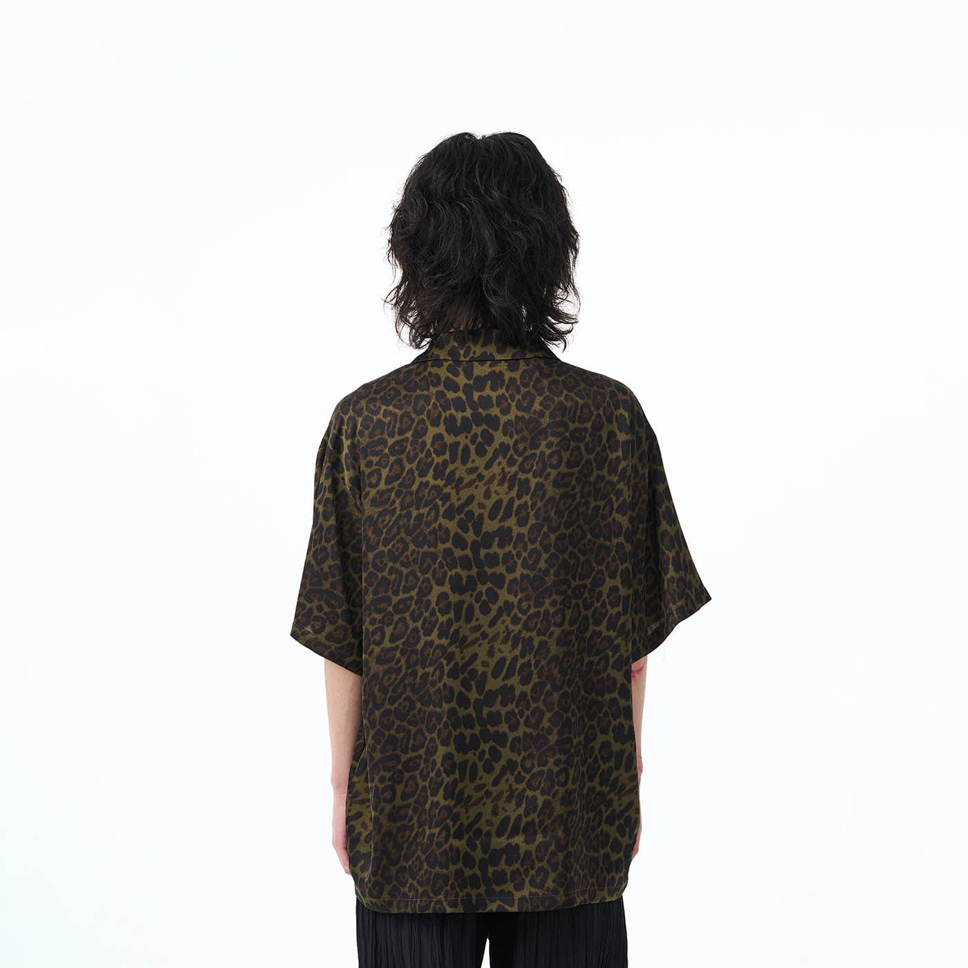 EPIC POETRY Leopard Half Shirt Dark Green-Half shirt-S-Free Shipping Leatheretro