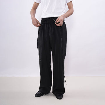 7440 37 1 Drawstring Fluid Wide-Leg Trousers-Pants-S (Preorder)-Free Shipping Leatheretro