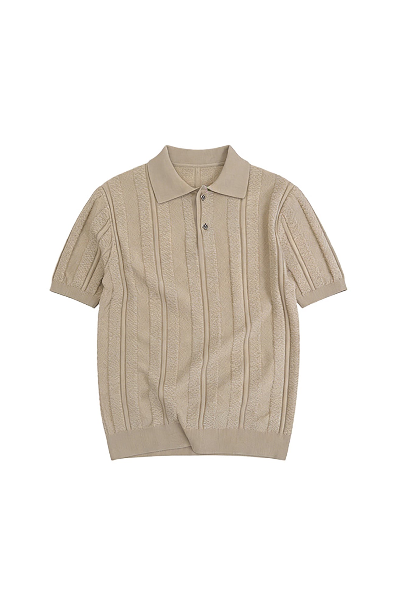 KREATE Retro Jacquard Knit Polo-T Shirt-S (Preorder)-Gray-Free Shipping Leatheretro
