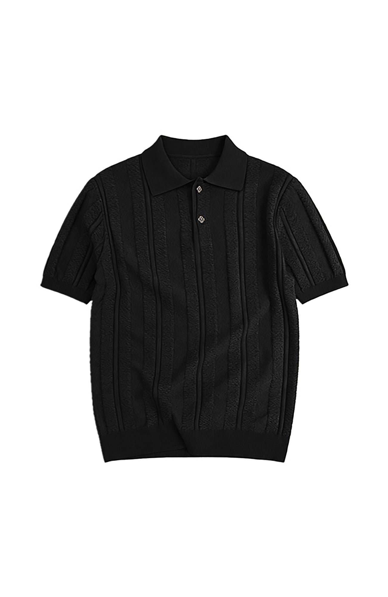 KREATE Retro Jacquard Knit Polo-T Shirt-S (Preorder)-Gray-Free Shipping Leatheretro