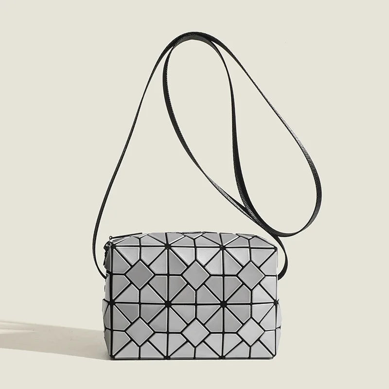 Women Geometry Design Shoulder Handbag - Geometric Luxury Crossbody Bag-Sliver-Free Shipping Leatheretro