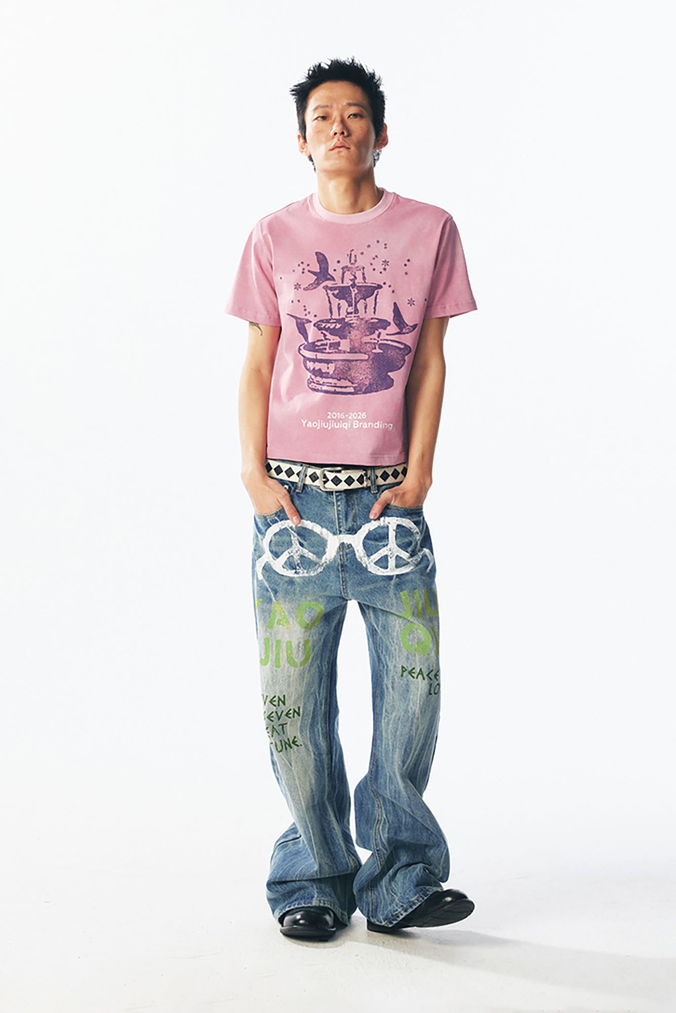 1997 POSTOFFICE Fountain Dove Distressed Tee-T Shirt-S-Free Shipping Leatheretro