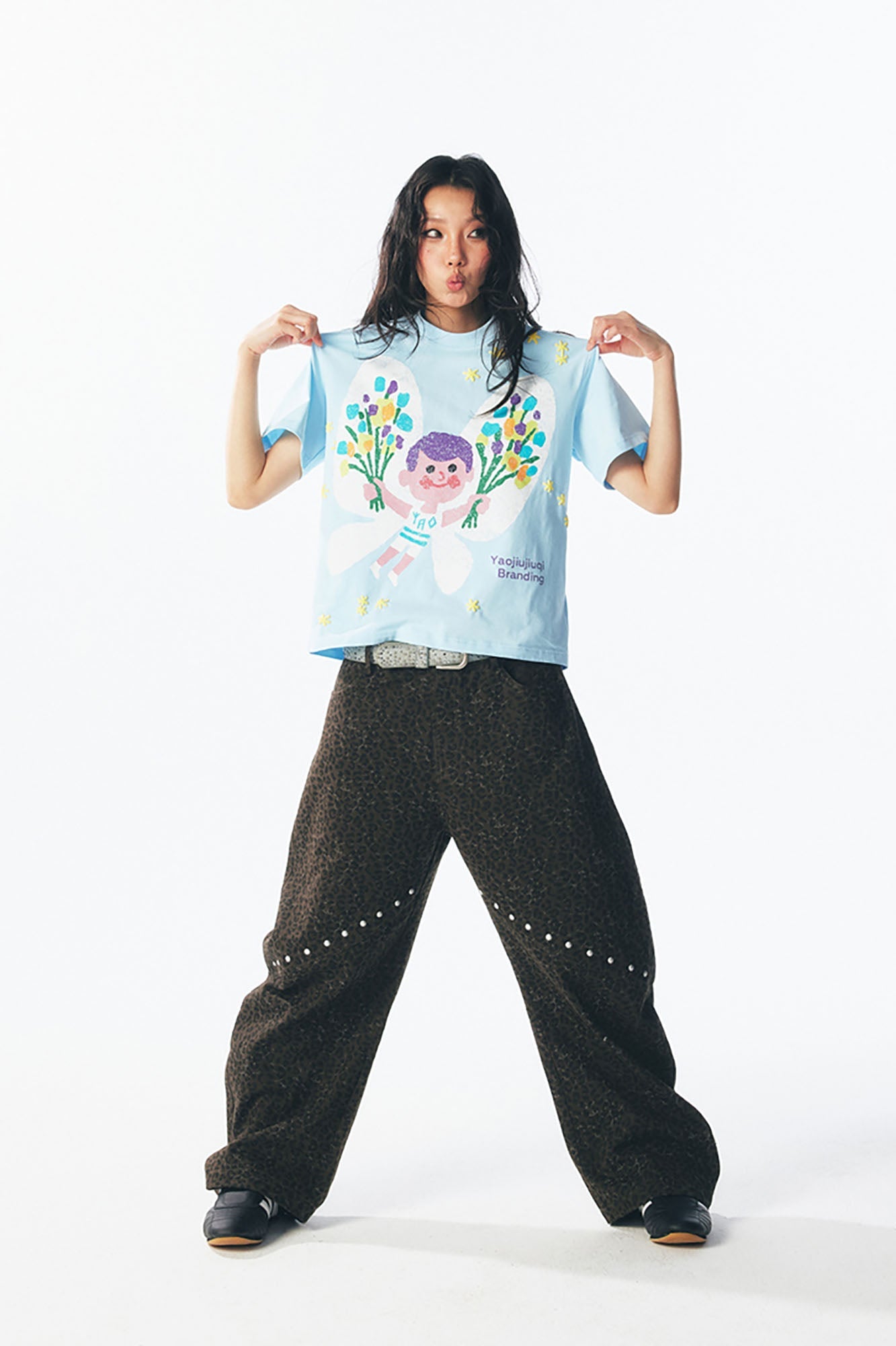 1997 POSTOFFICE Butterfly Boy Tee-T Shirt-S-Blue-Free Shipping Leatheretro