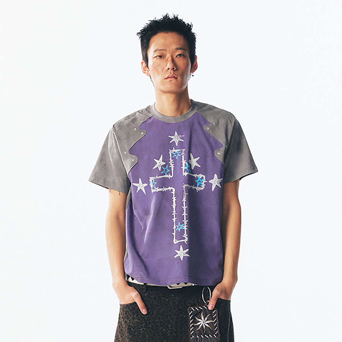 1997 POSTOFFICE Star Cross Graphic Washed Tee-T Shirt-S-Free Shipping Leatheretro