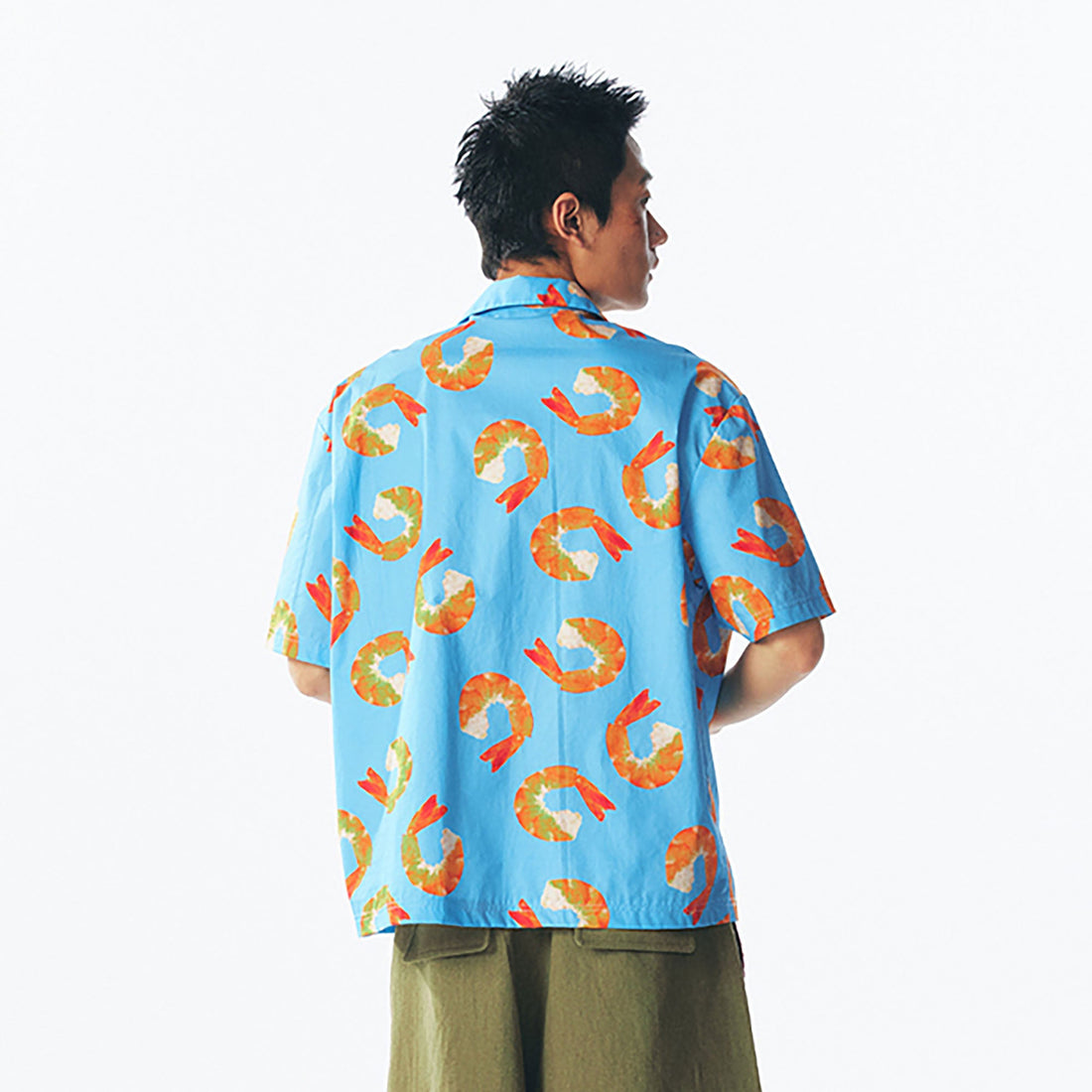1997 POSTOFFICE Shrimp Full-Print Half Shirt-Half shirt-S-Free Shipping Leatheretro