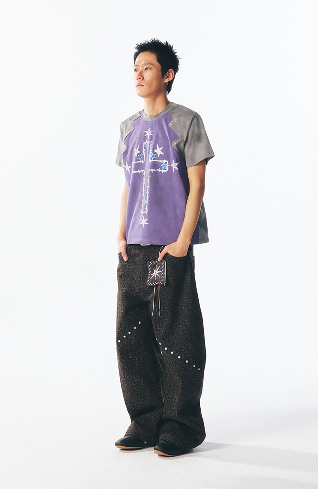 1997 POSTOFFICE Star Cross Graphic Washed Tee-T Shirt-S-Free Shipping Leatheretro