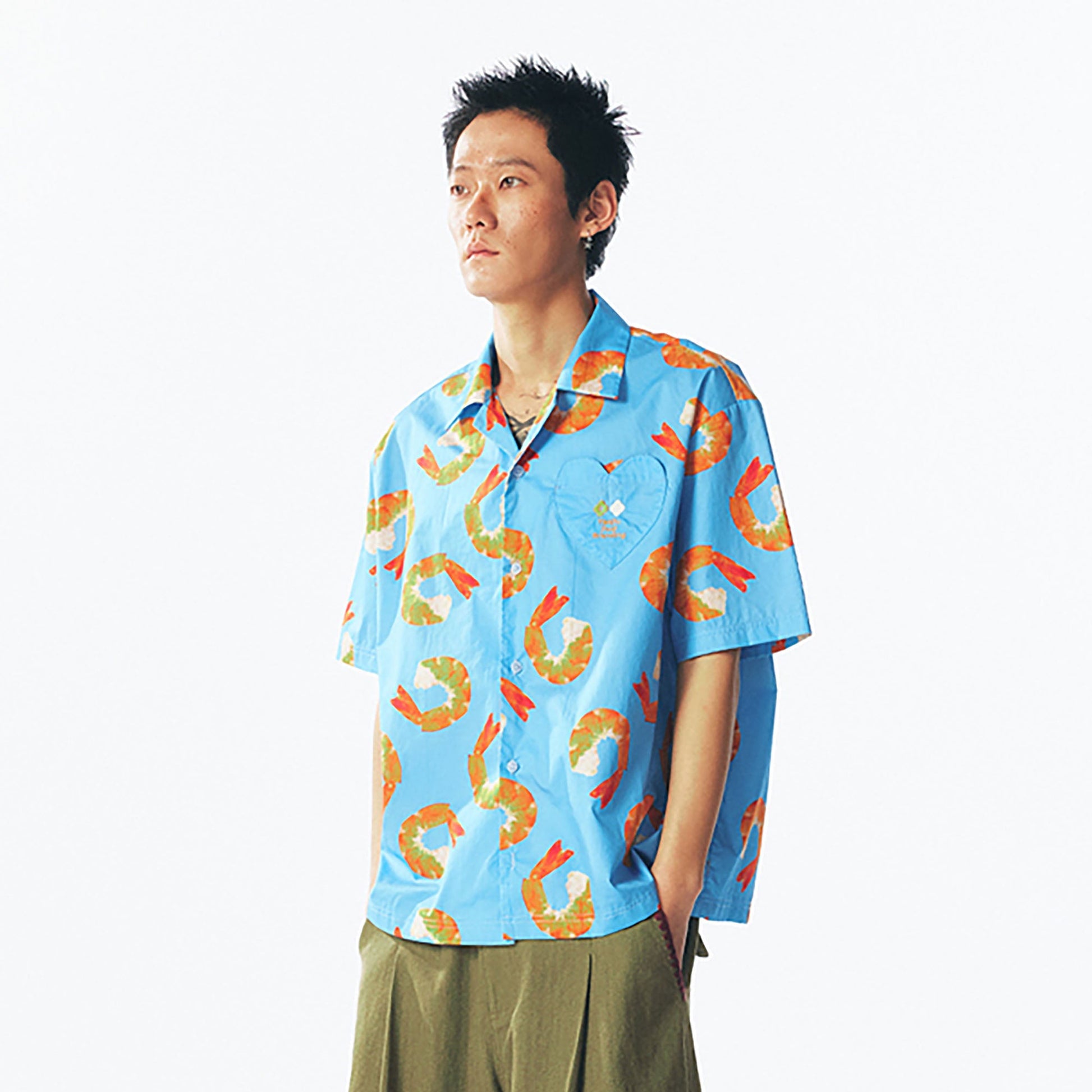1997 POSTOFFICE Shrimp Full-Print Half Shirt-Half shirt-S-Free Shipping Leatheretro