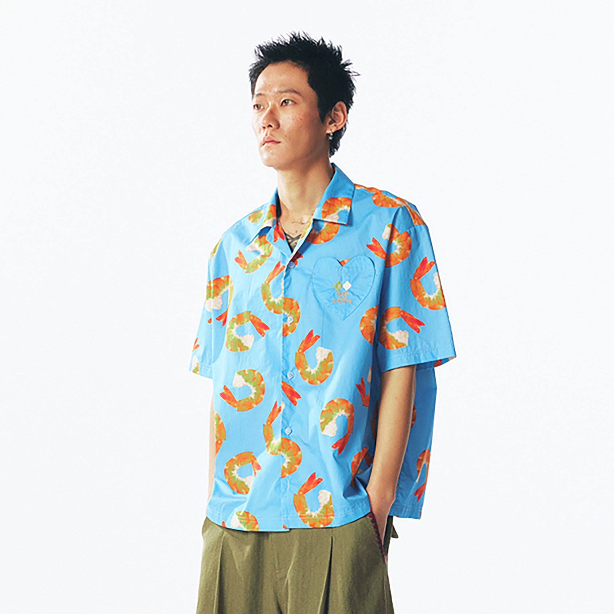 1997 POSTOFFICE Shrimp Full-Print Half Shirt-Half shirt-S-Free Shipping Leatheretro