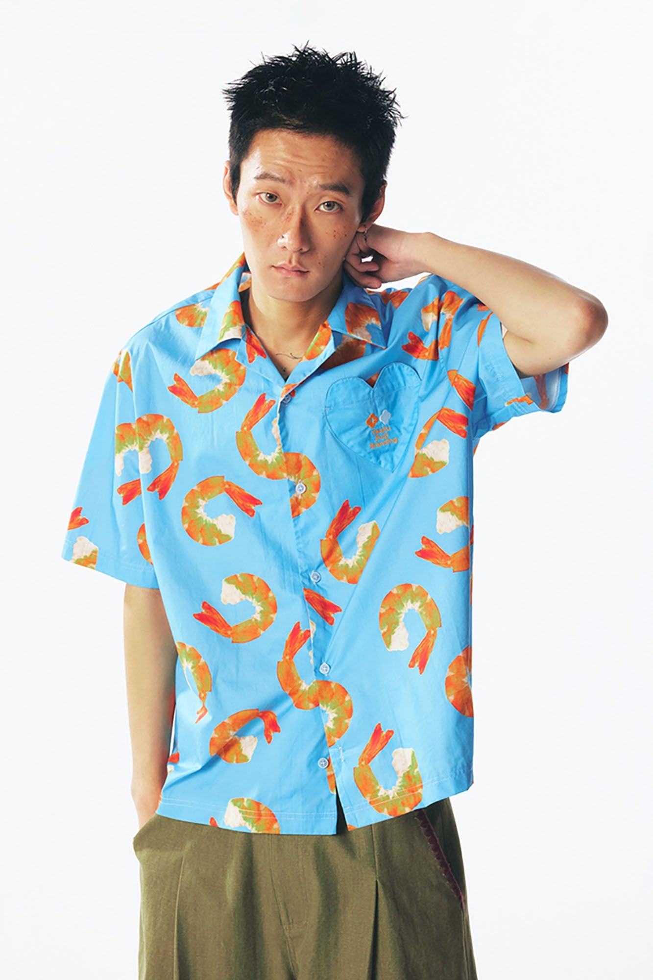 1997 POSTOFFICE Shrimp Full-Print Half Shirt-Half shirt-S-Free Shipping Leatheretro