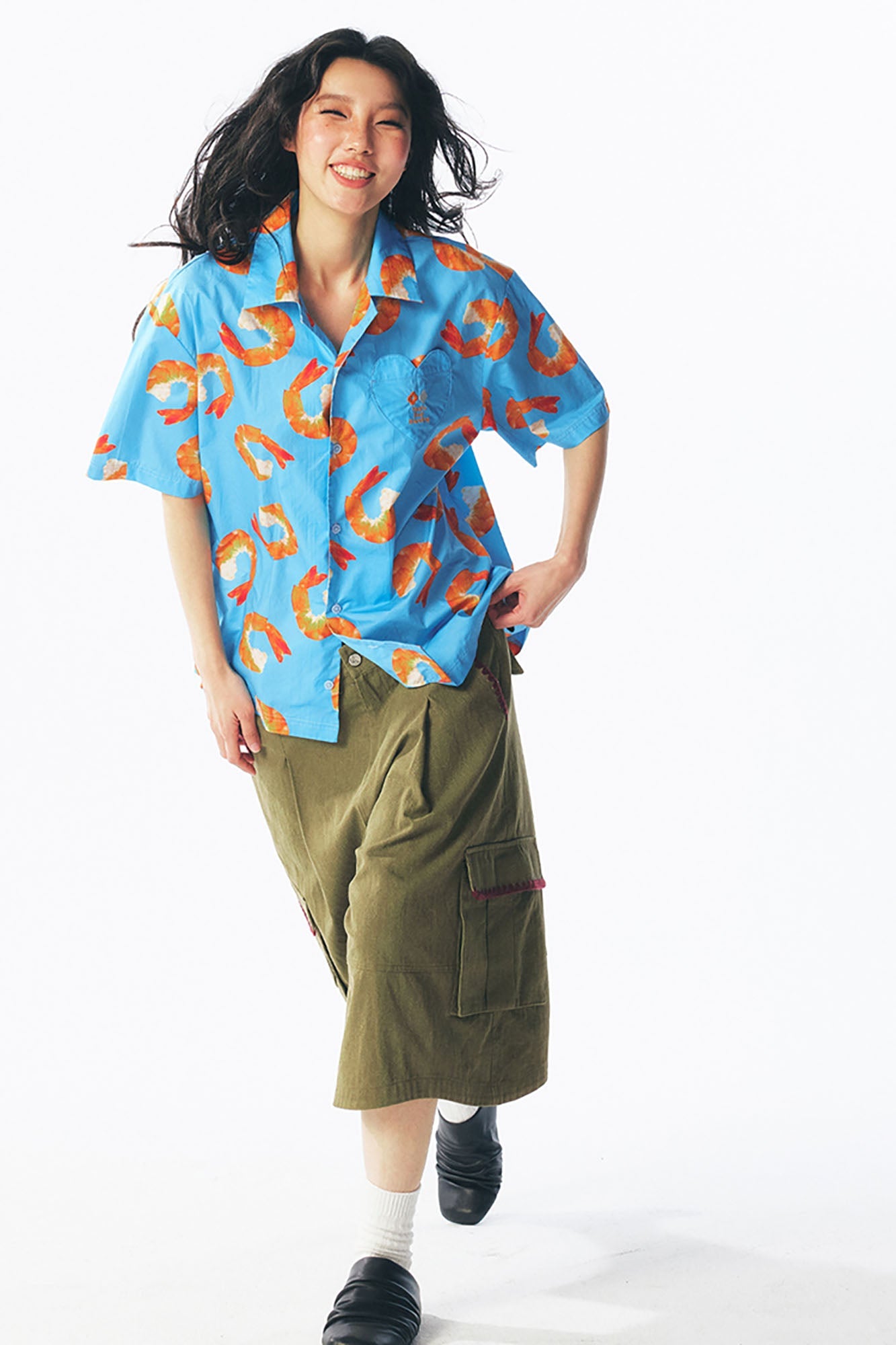 1997 POSTOFFICE Shrimp Full-Print Half Shirt-Half shirt-S-Free Shipping Leatheretro
