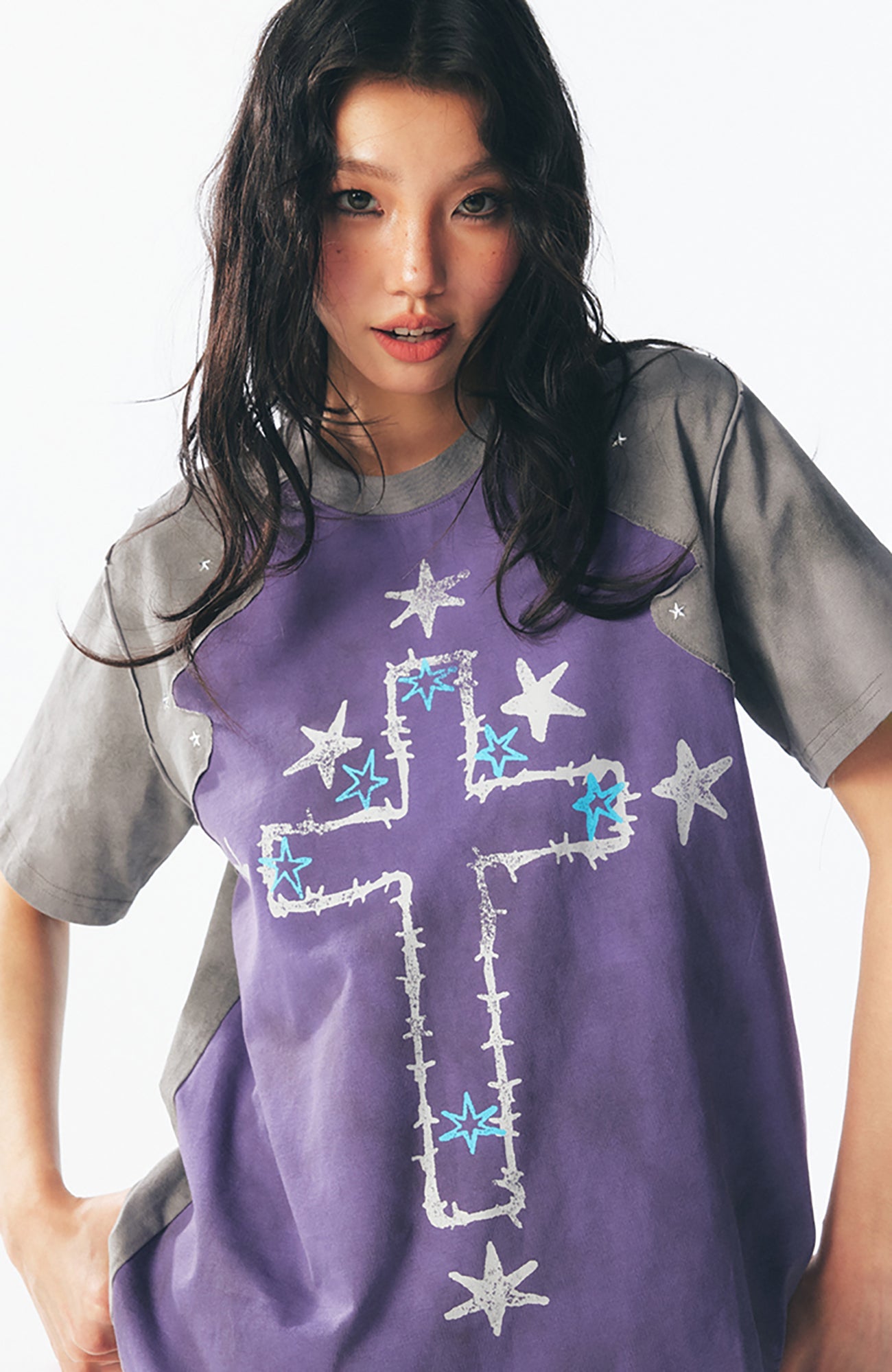 1997 POSTOFFICE Star Cross Graphic Washed Tee-T Shirt-S-Free Shipping Leatheretro
