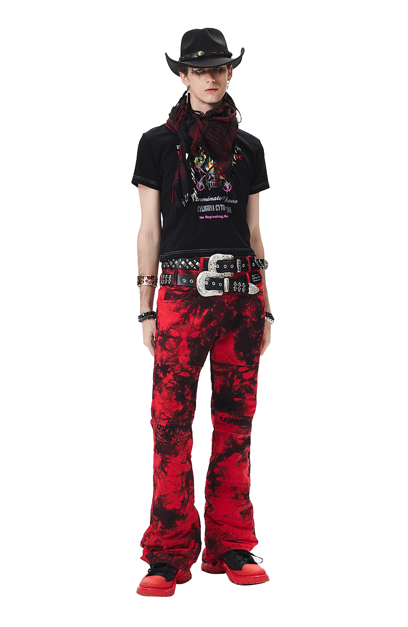 CYCYCY Studded Filigree Leather Belt-Accessories-One Size-Cross-Free Shipping Leatheretro