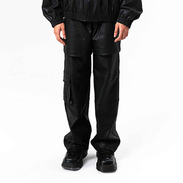 VANN VALRENCE Rivet Layered Coated Denim Pants-Jeans-S-Free Shipping Leatheretro