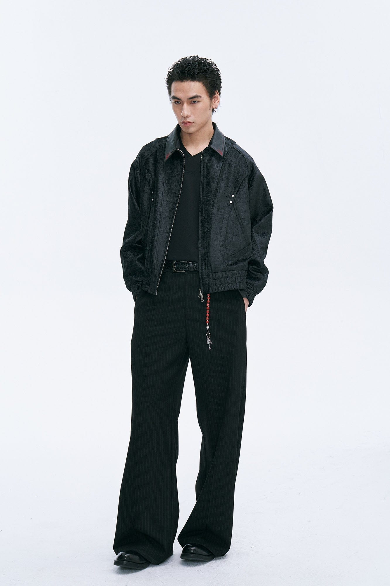 CATSSTAC Velvet Leather-Collar Elastic Jacket-Jacket-M-Gold-Free Shipping Leatheretro