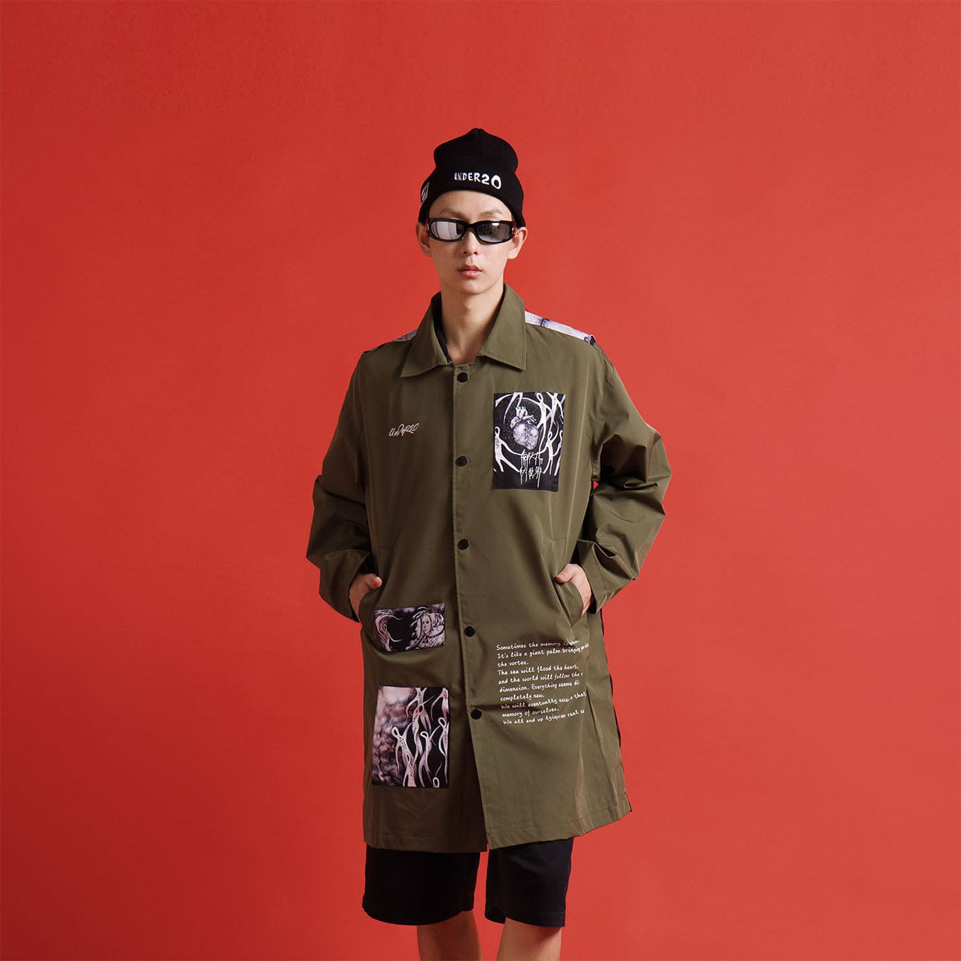 UNDER20 ¡Á MIN ZENG SOME MEMORIES OF DEATH Trench Coat-Jacket-XS-Army Green-Free Shipping Leatheretro