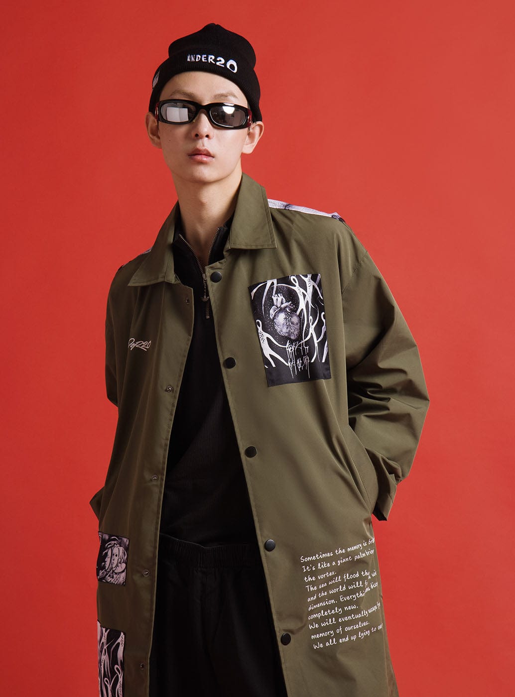 UNDER20 ¡Á MIN ZENG SOME MEMORIES OF DEATH Trench Coat-Jacket-XS-Army Green-Free Shipping Leatheretro