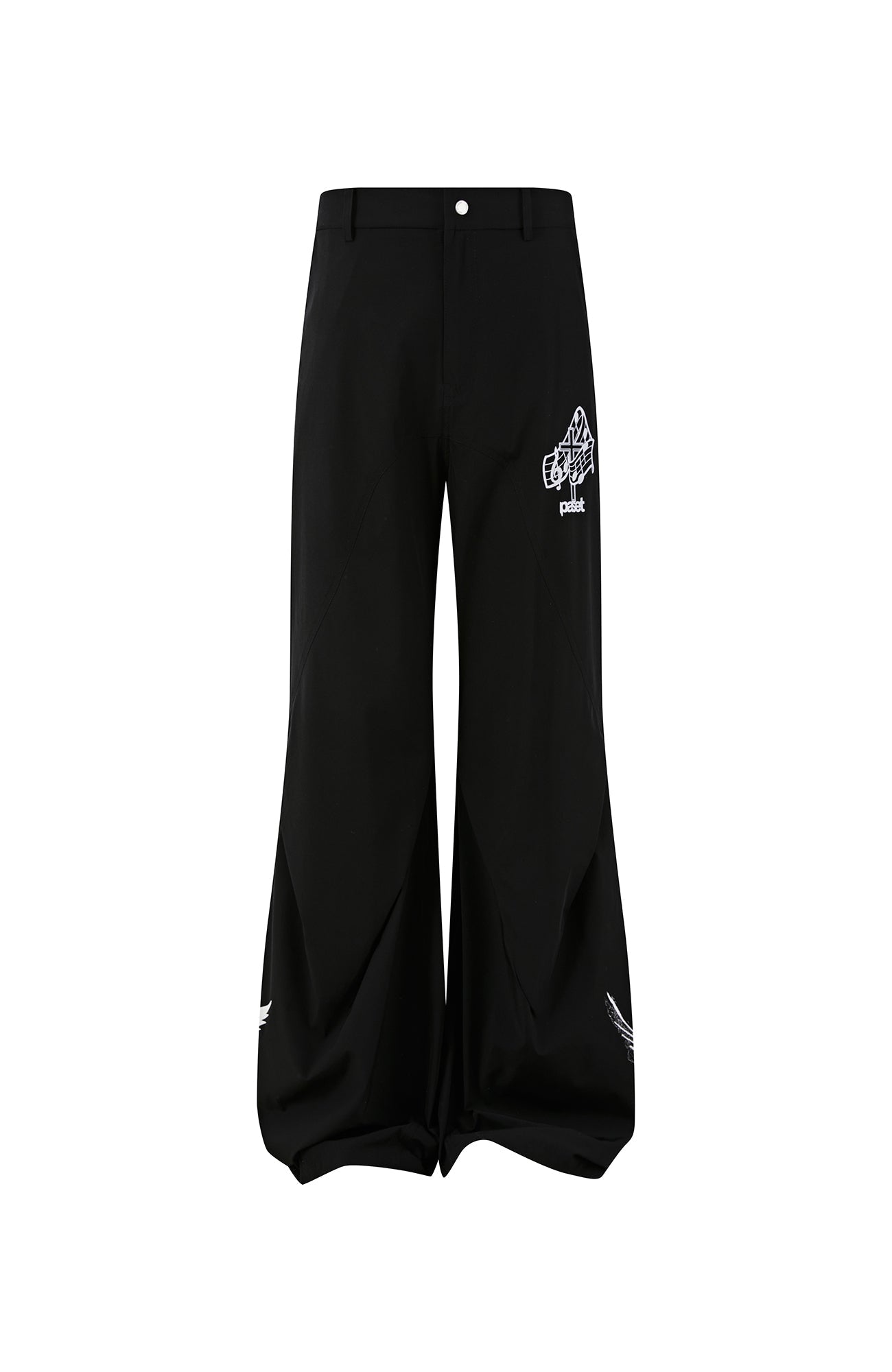 PASET Gothic Graphic Curved-Leg Pants-Pants-S / 27"-33"-Free Shipping Leatheretro